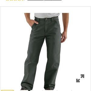 Carhartt loose fit washed duck canvas flannel lined utility work pants